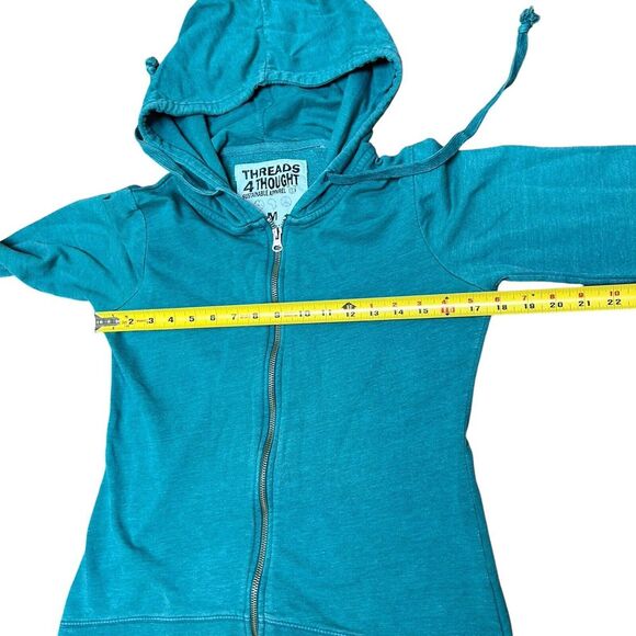 Threads 4 Thought Women's Green Blue Hoodie Size Medium Full Zip - Picture 8 of 11